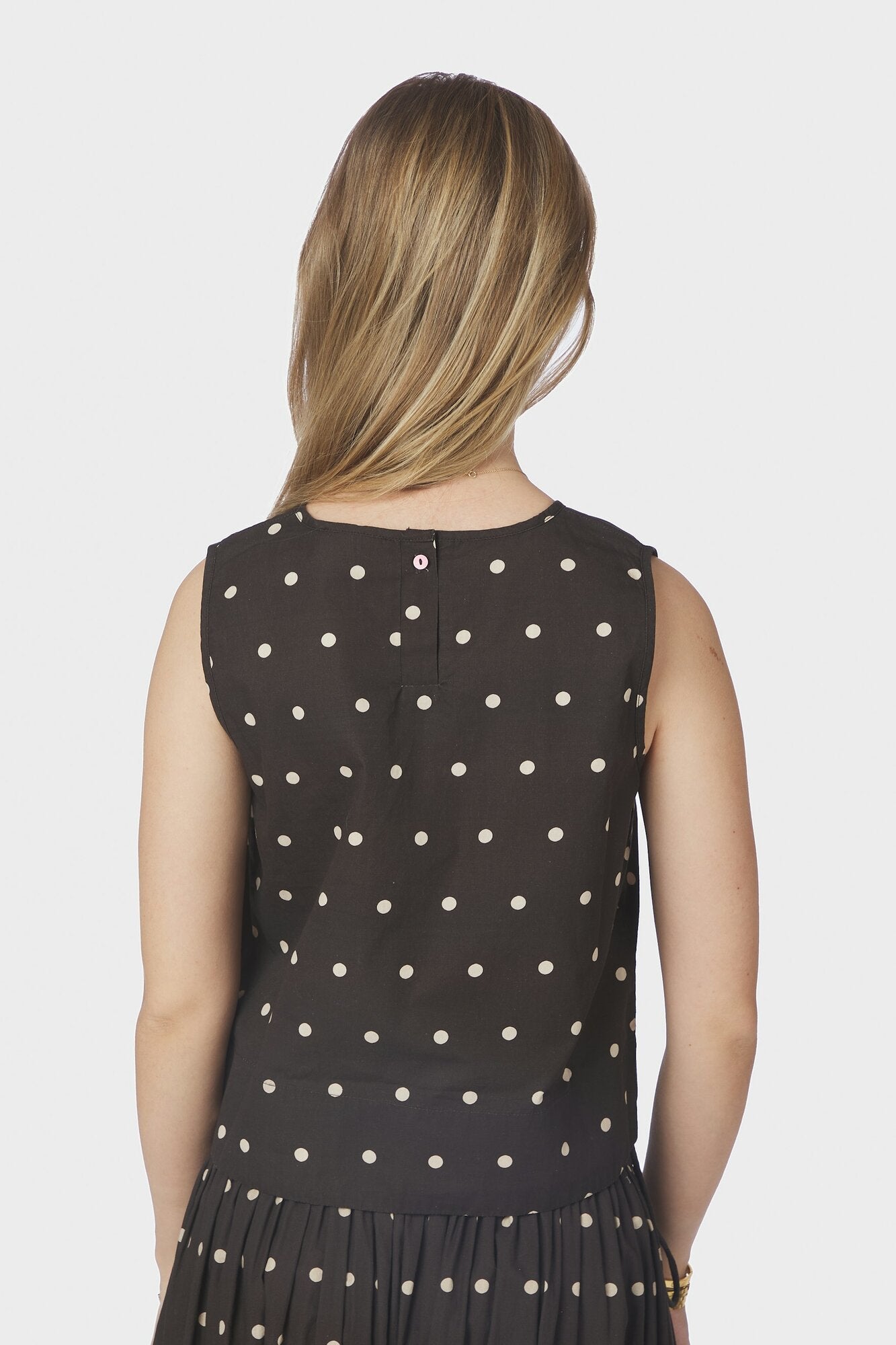 Polly Dot top - mørkebrun
